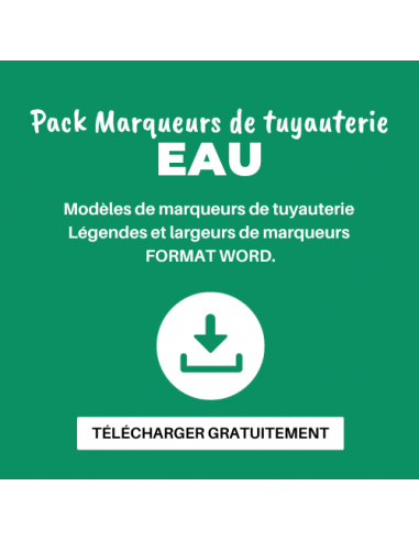 Marqueur de tuyauterie EAU - Fichier à télécharger