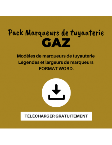 Marqueur de tuyauterie GAZ - Fichier à télécharger